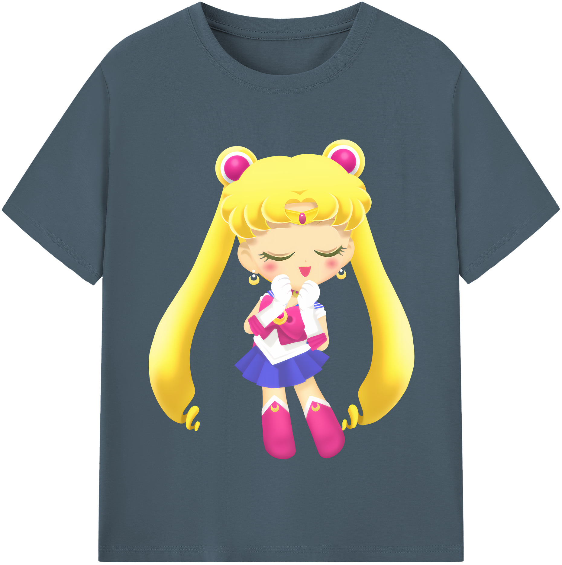 （画像用） 美少女戦士セーラームーン 月野 うさぎ つきの うさぎ Sailor Moon Tsukino Usagi 綿100％半袖Tシャツ（フロントプリント）